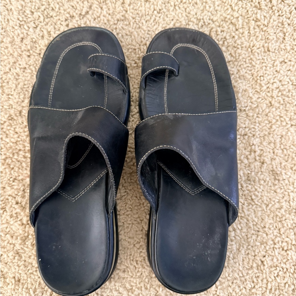 Cole Haan Navy Leather Sandals